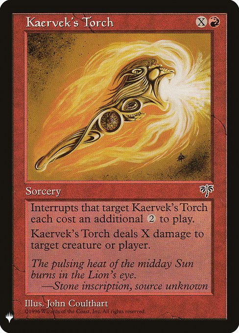 《ケアヴェクの火吹き/Kaervek's Torch》[PWシンボル付き再版] 赤C